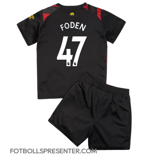 Manchester City Phil Foden #47 Bortatröja Barn 2022-23 Kortärmad (+ korta byxor)